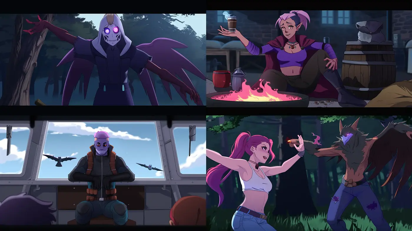 Enigmatic Twilight: A Study in Fantasy Digital Illustration - Midjourney sref style