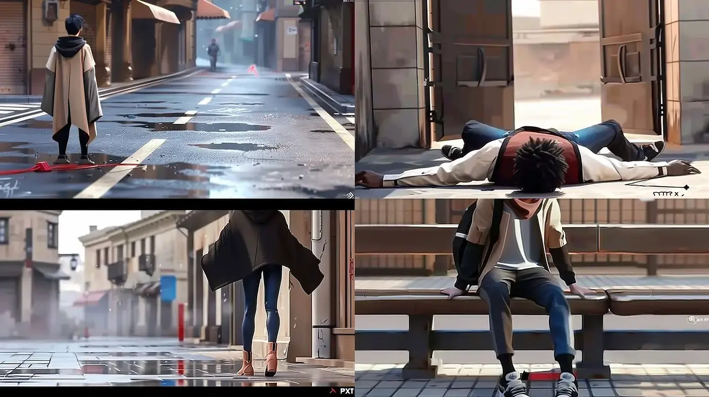 Urban Scenes with Cinematic Storytelling and Melancholic Atmosphere - Midjourney sref style