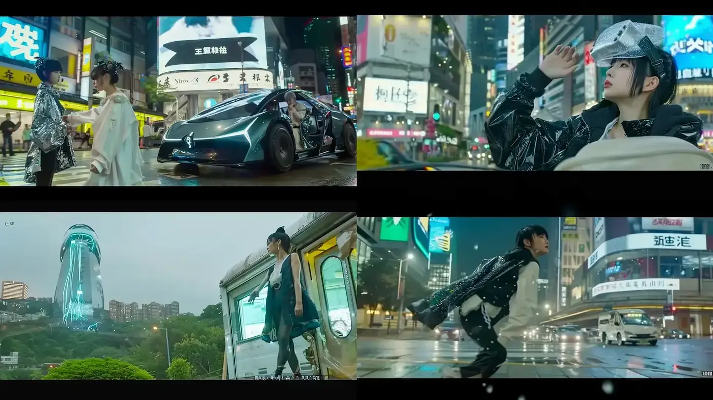 Futuristic Urban Aesthetic with Neon Accents and Dynamic Composition - Midjourney sref style