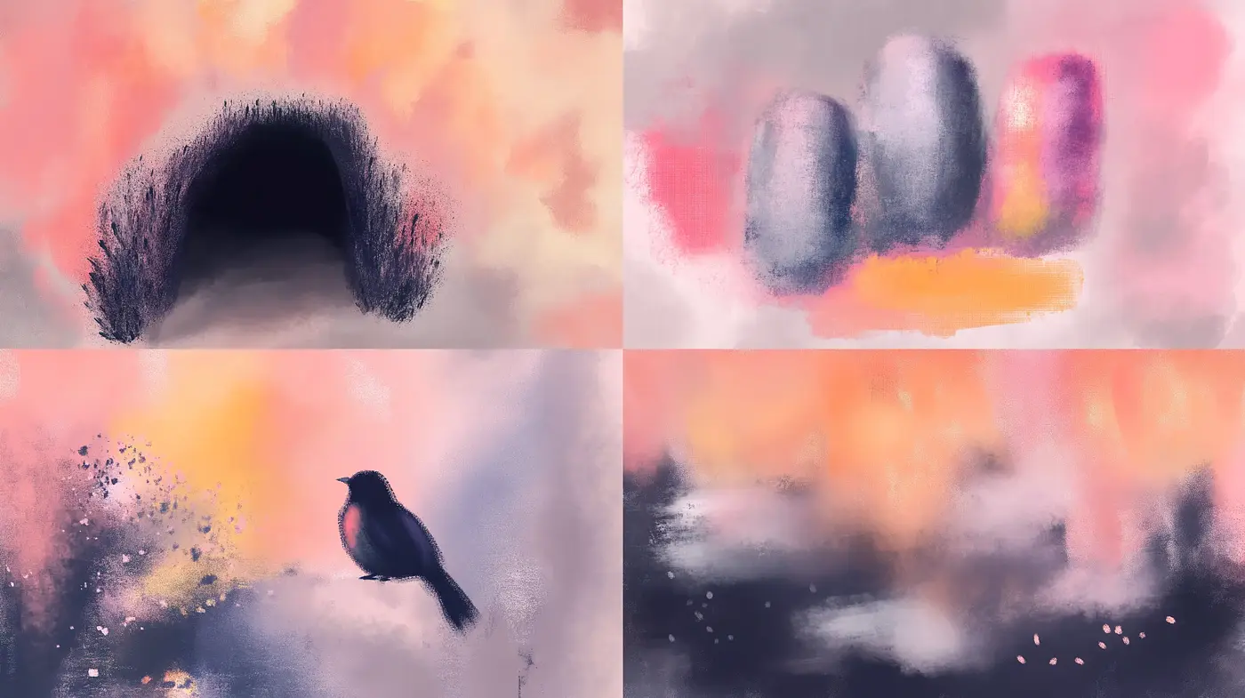 Ethereal Dusk: A Harmonious Blend of Soft Textures and Pastel Tones - Midjourney sref style