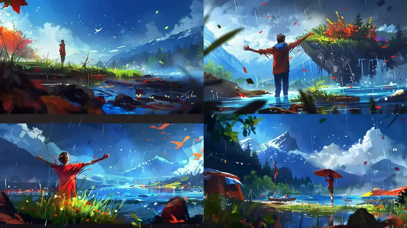 Vibrant Landscapes with Dynamic Weather and Nature Elements - Midjourney sref style