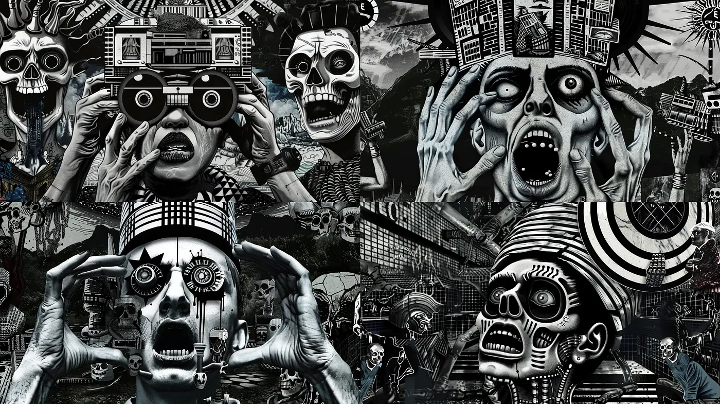 Monochromatic Macabre: An Homage to Surrealism and Gothic Art - Midjourney sref style