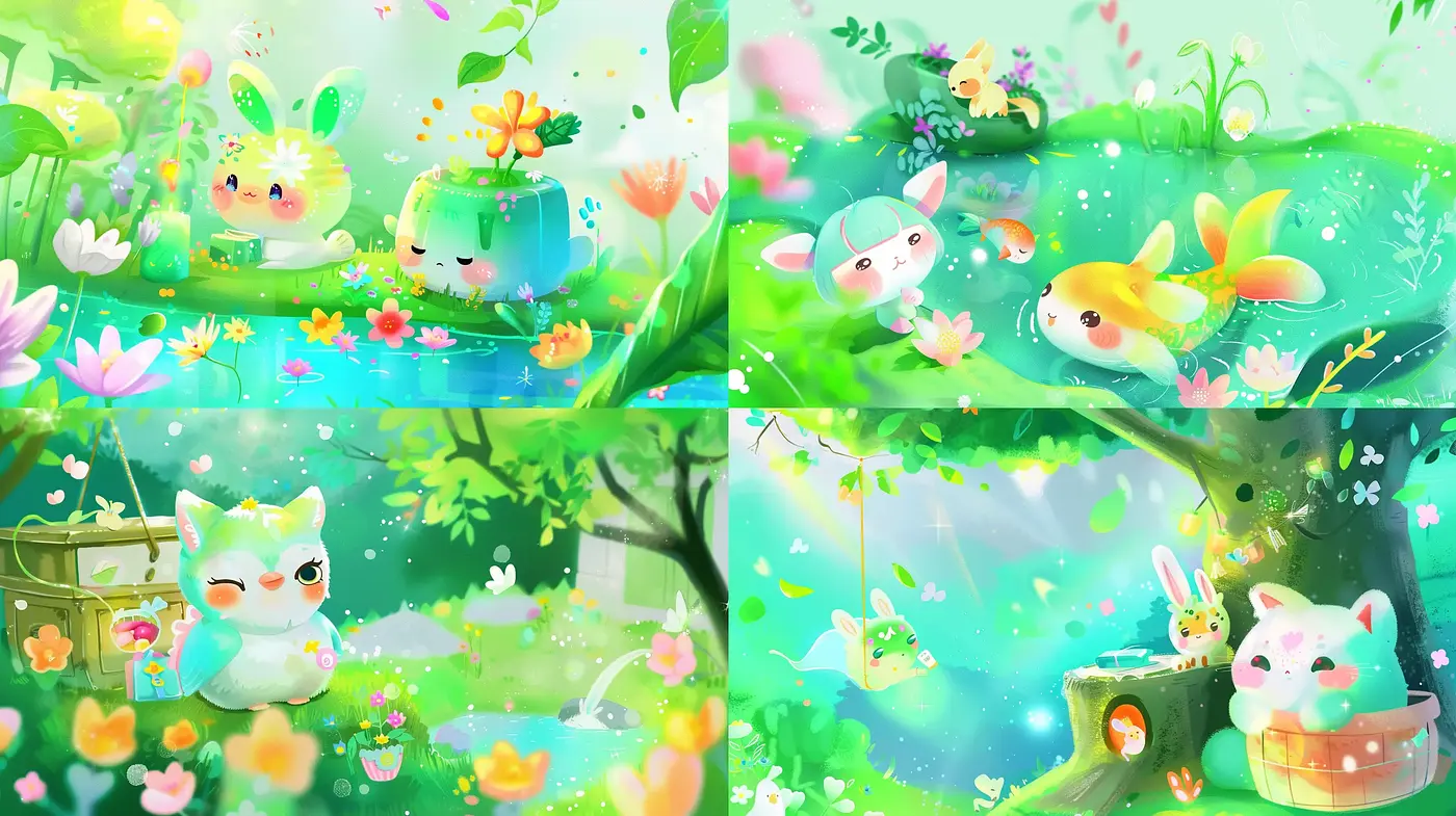 Enchanted Whimsy: A Radiant Pastel Dreamscape in Digital Art - Midjourney sref style