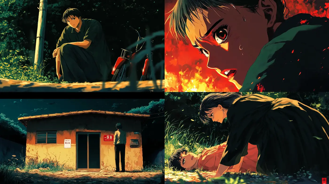 Dramatic Anime-Inspired Visual Narrative - Midjourney sref style