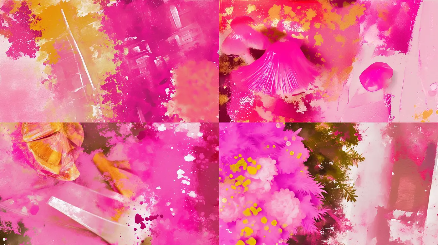 Vibrant Pink Hues and Abstract Expressions - Midjourney sref style