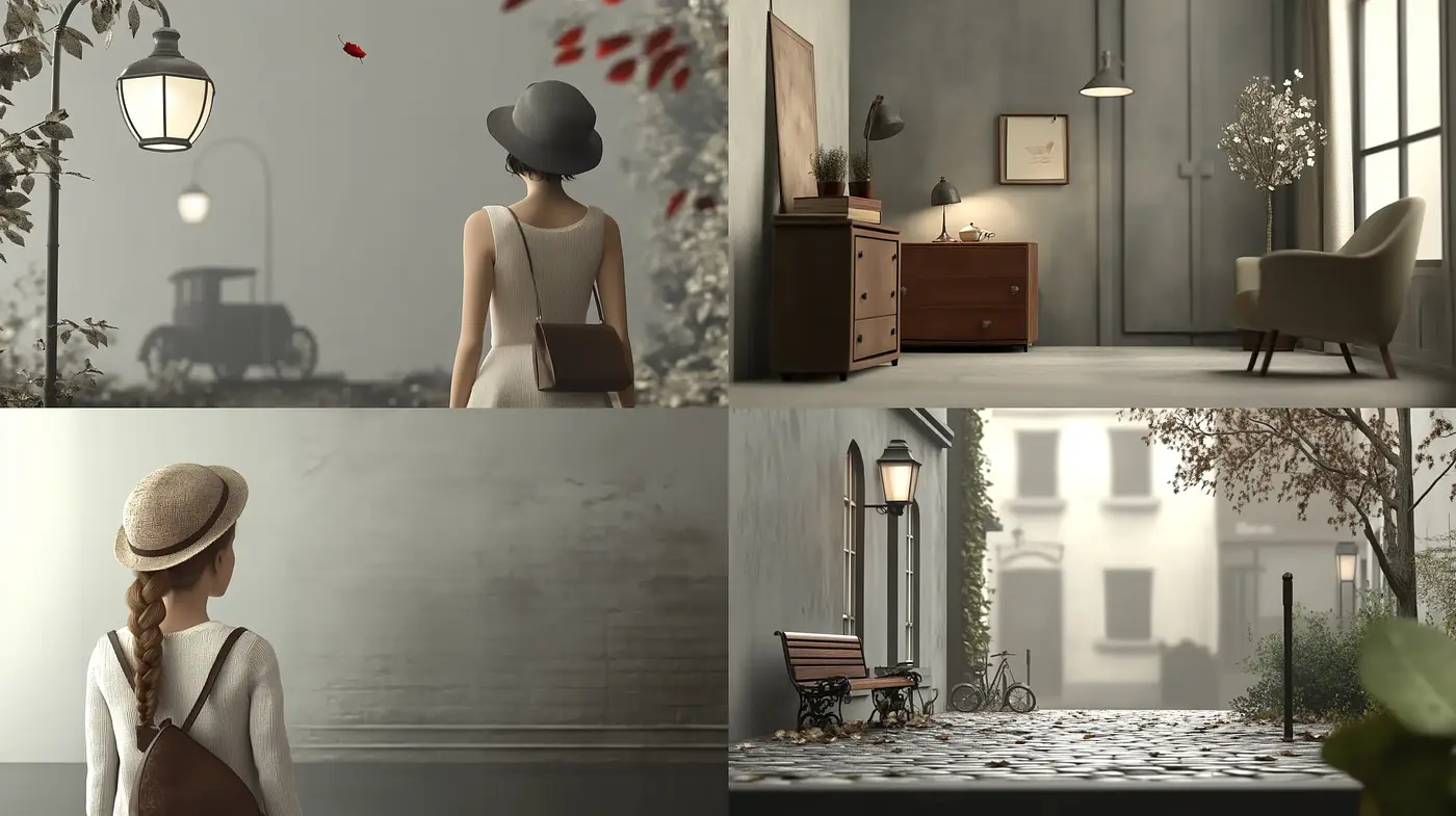 Serene Sepia-Infused Scenes: A Study in Mono-Materiality and Muted Elegance - Midjourney sref style