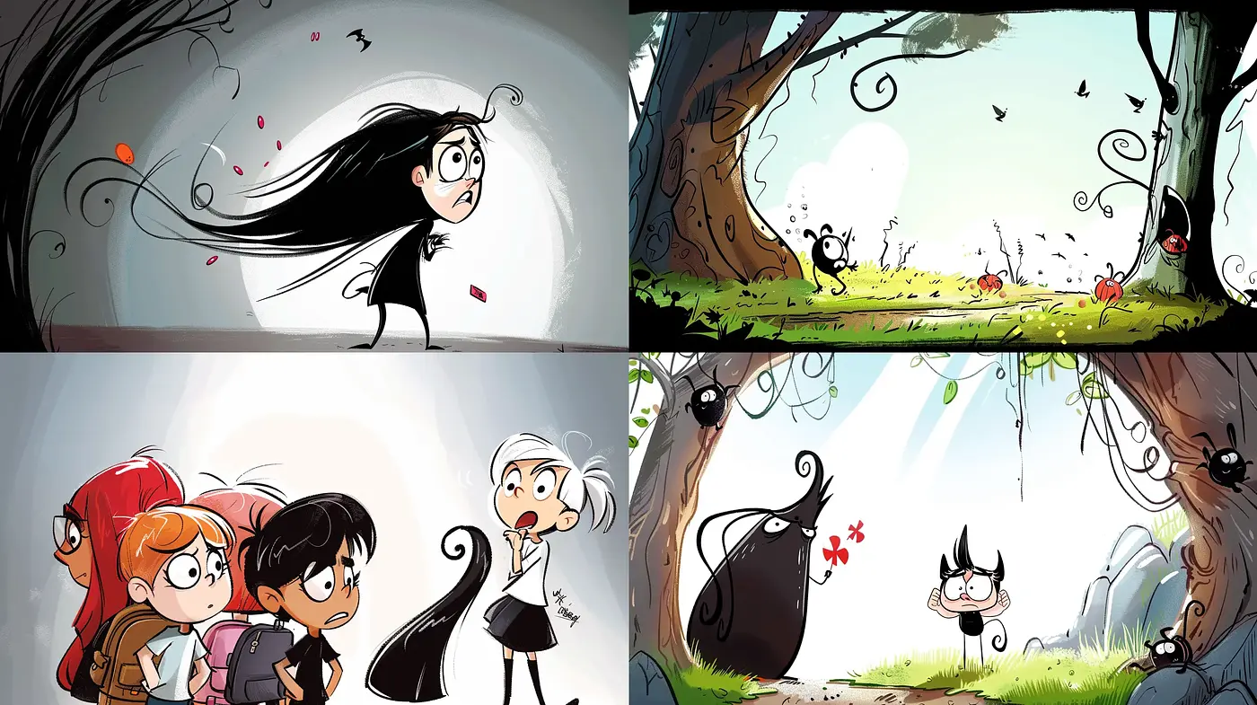 Whimsical Storybook Illustration with a Modern Animated Flair - Midjourney sref style