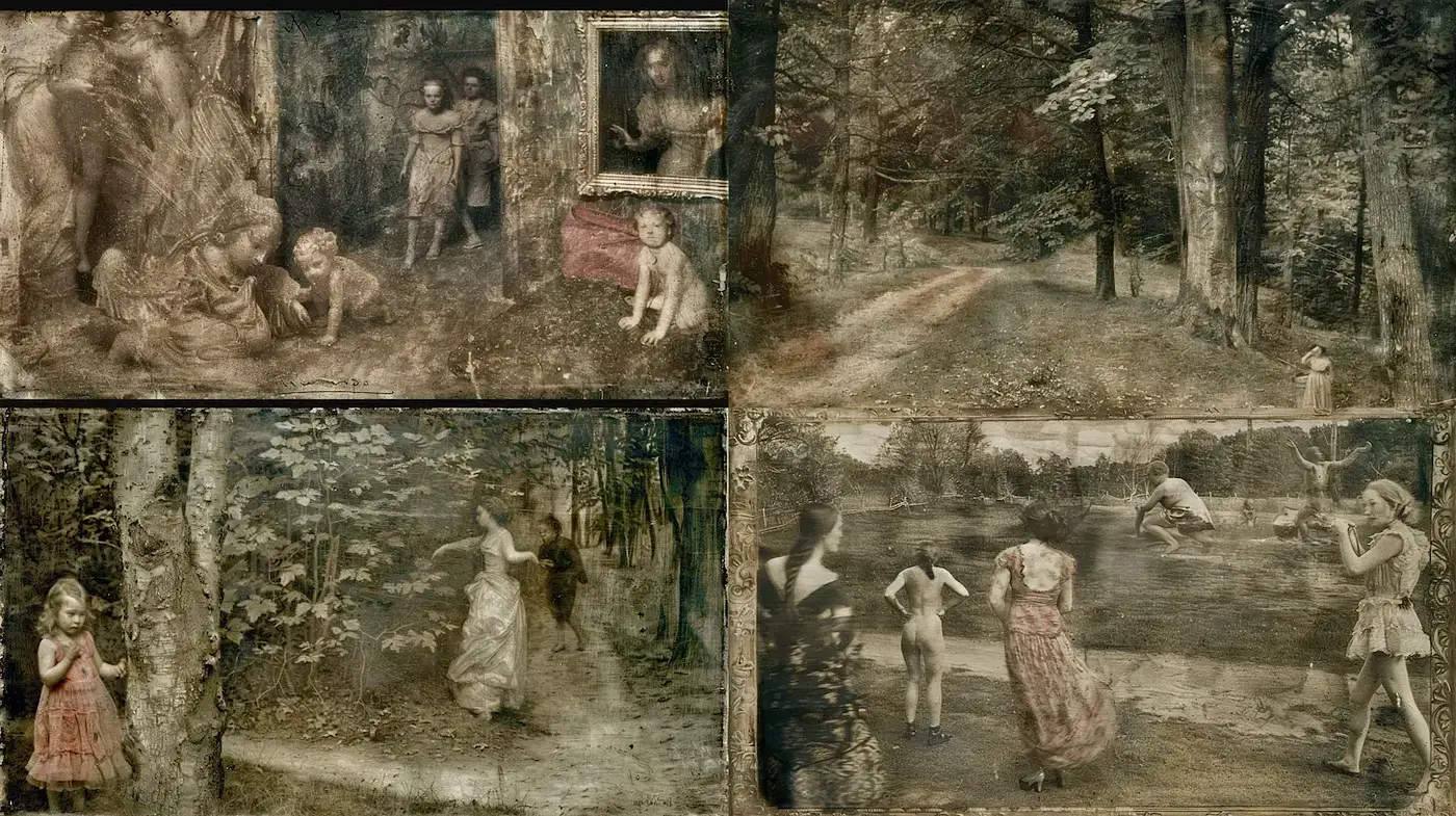 Ethereal Forest Narratives with a Vintage Atmosphere - Midjourney sref style