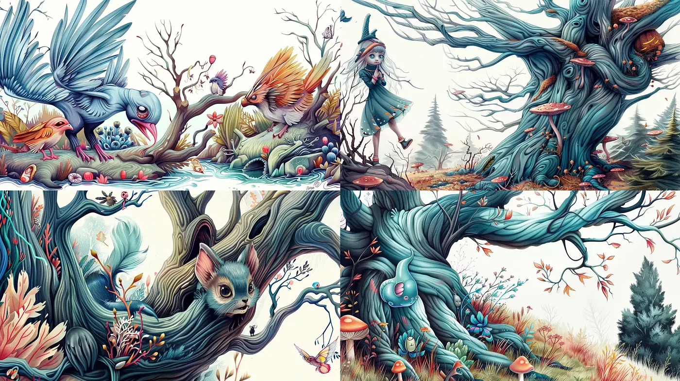 Enchanted Forest Whimsy: A Tapestry of Nature's Fantasia - Midjourney sref style
