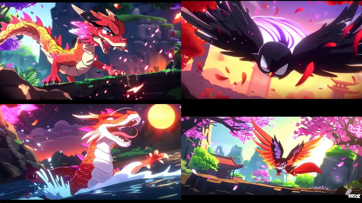 Vibrant Animé-Inspired Fantastical Scenes - Midjourney sref style