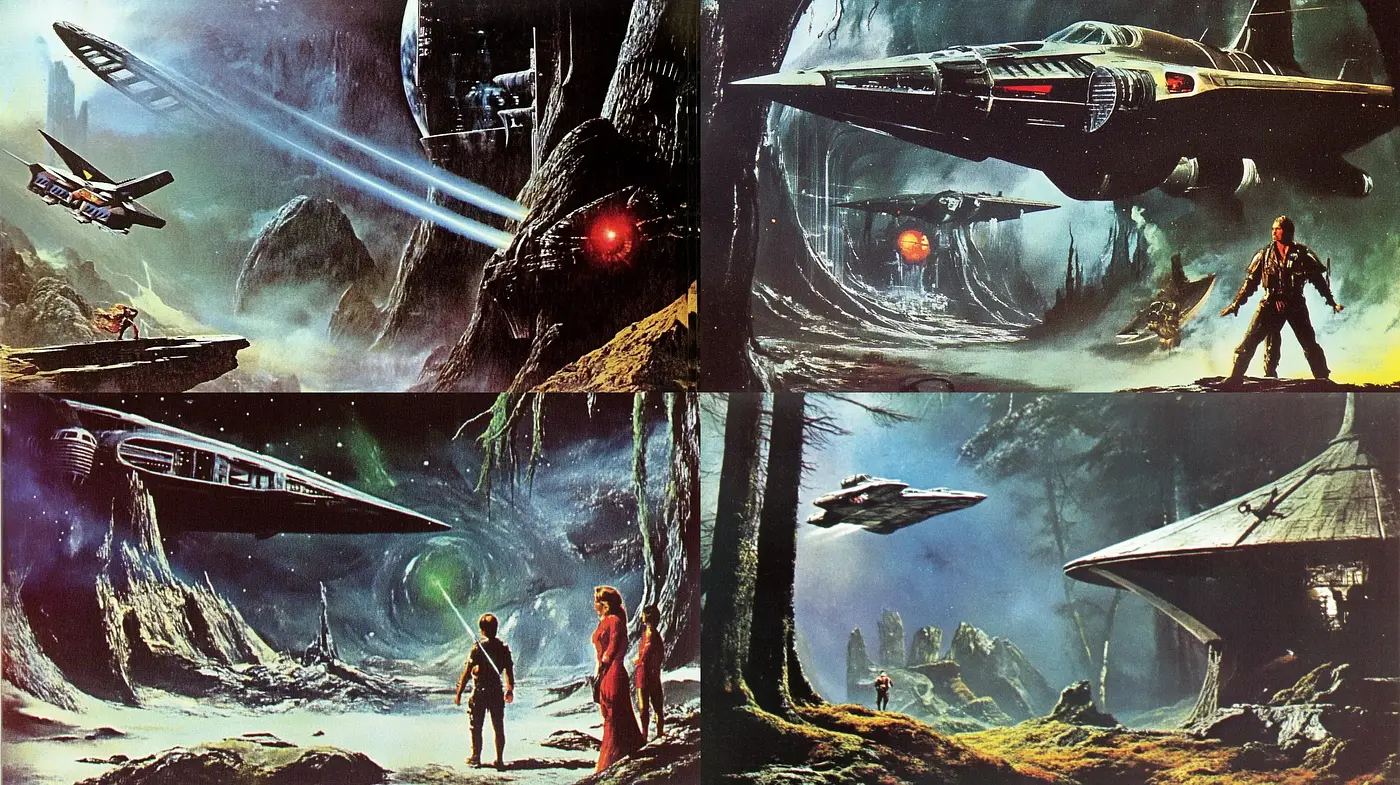 Etheric Retrofuturism Panorama - Midjourney sref style