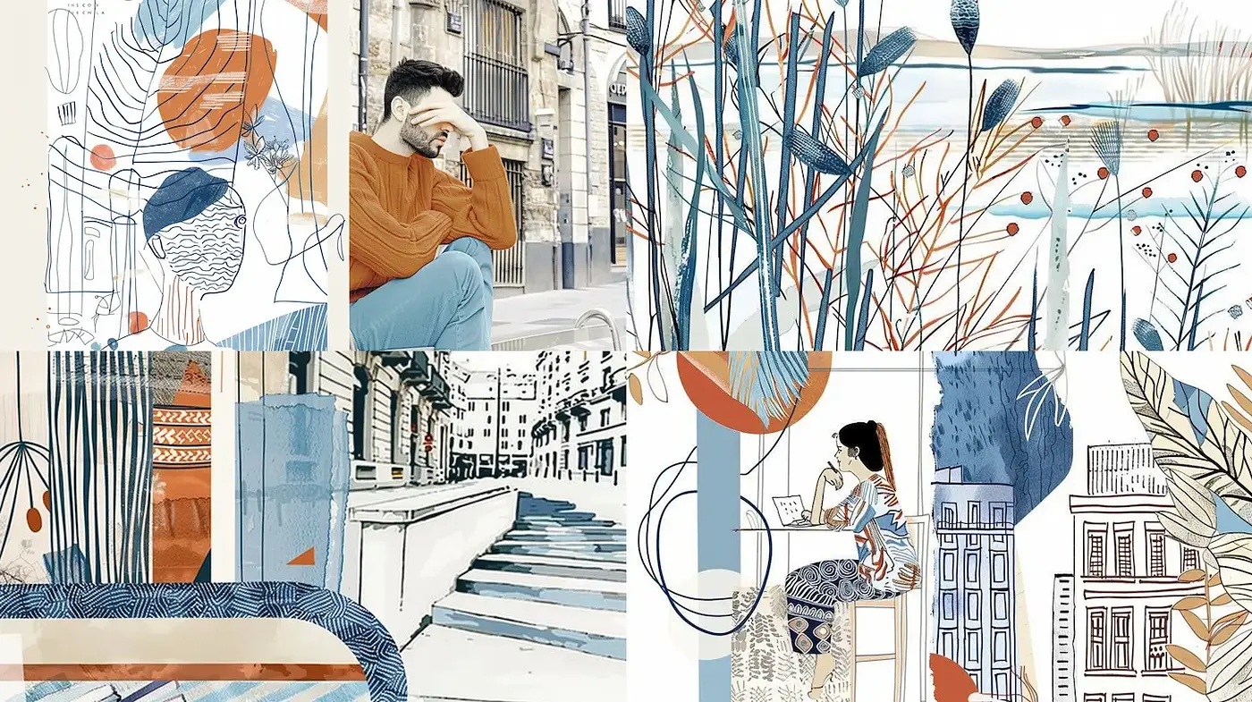 Contemporary Illustrative Style with Organic Elements and Minimalistic Design - Midjourney sref style