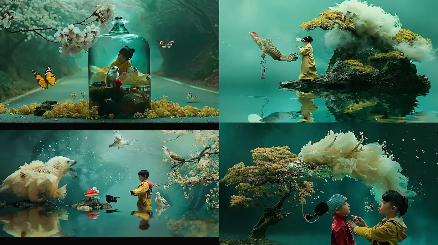 Whimsical Dreamscapes with Ethereal Elements in Pastel Hues - Midjourney sref style