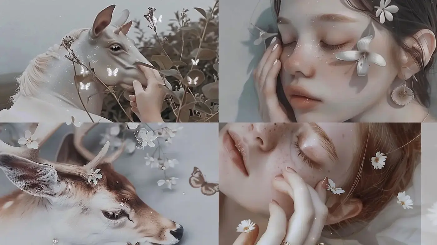 Delicate and Ethereal Aesthetic with Natural Elements - Midjourney sref style