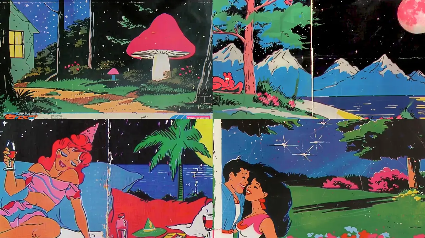 Retro Comic Book Fantasy with a Dash of Cosmic Whimsy - Midjourney sref style