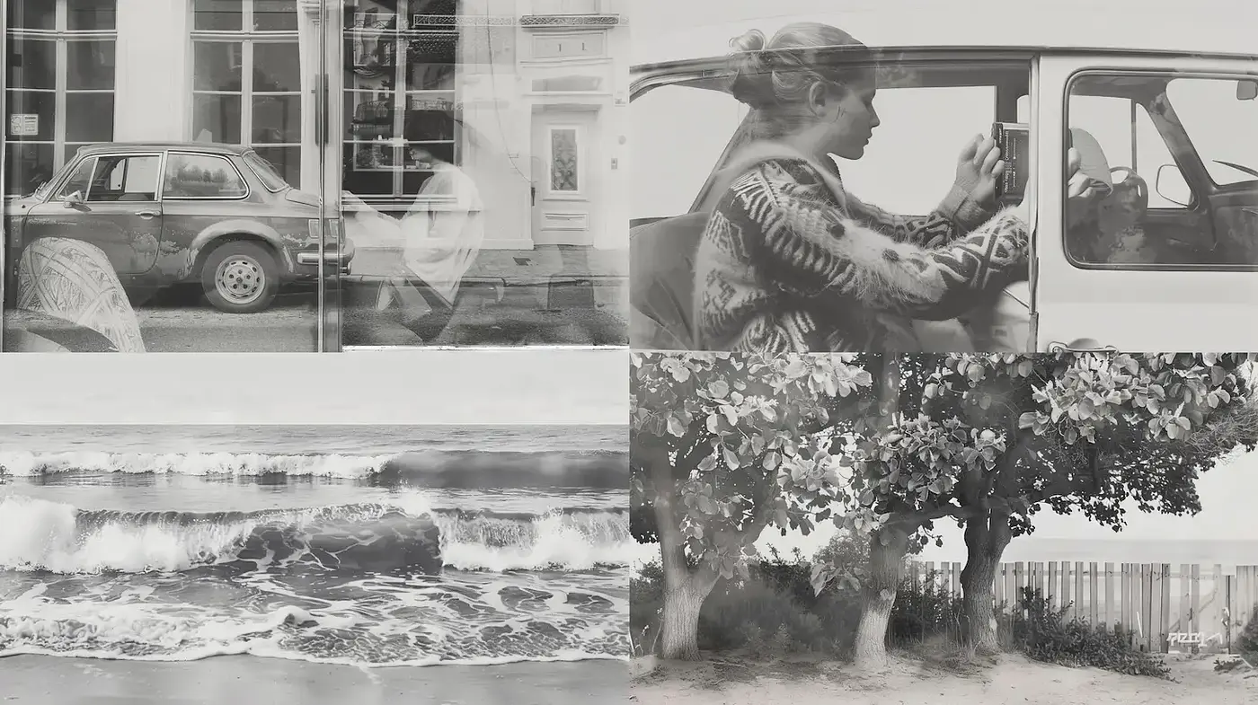 Monochromatic vintage aesthetic with a nostalgic essence and natural textures - Midjourney sref style