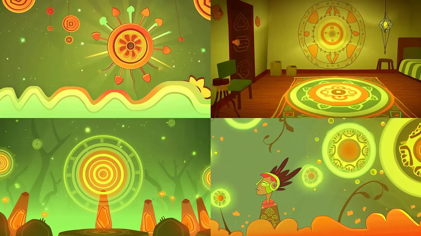 Surreal Radiance in Stylized Animation - Midjourney sref style