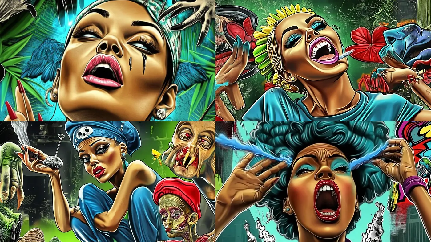 Vibrant and Expressive Character Portraits with a Surreal Edge - Midjourney sref style