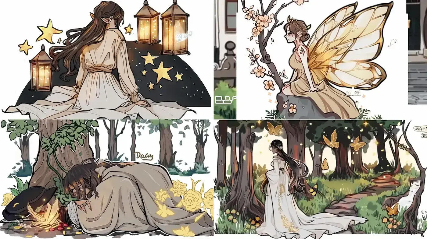 Enchanting Whimsy in Nature: An Ethereal Illustrative Tapestry - Midjourney sref style
