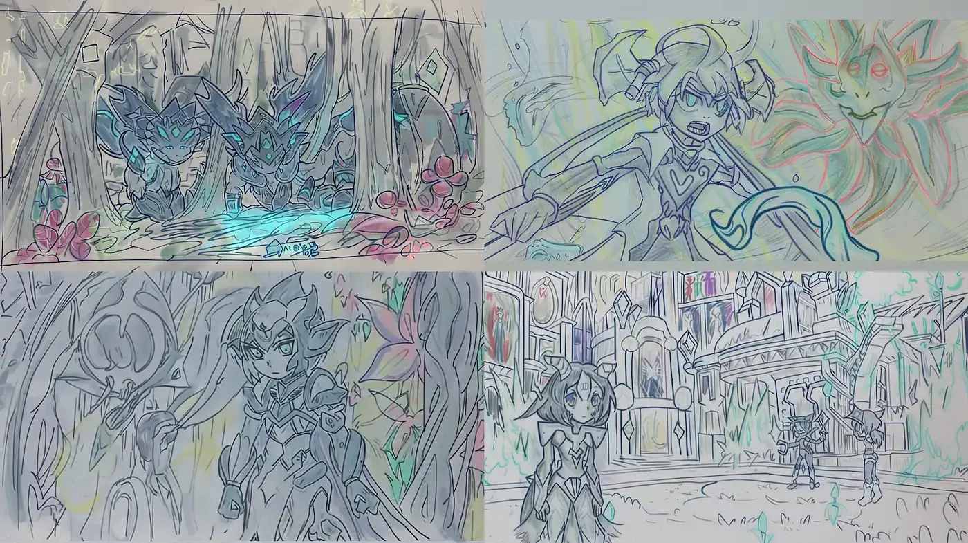 Stylized Fantasy Illustrations with a Whimsical Touch - Midjourney sref style