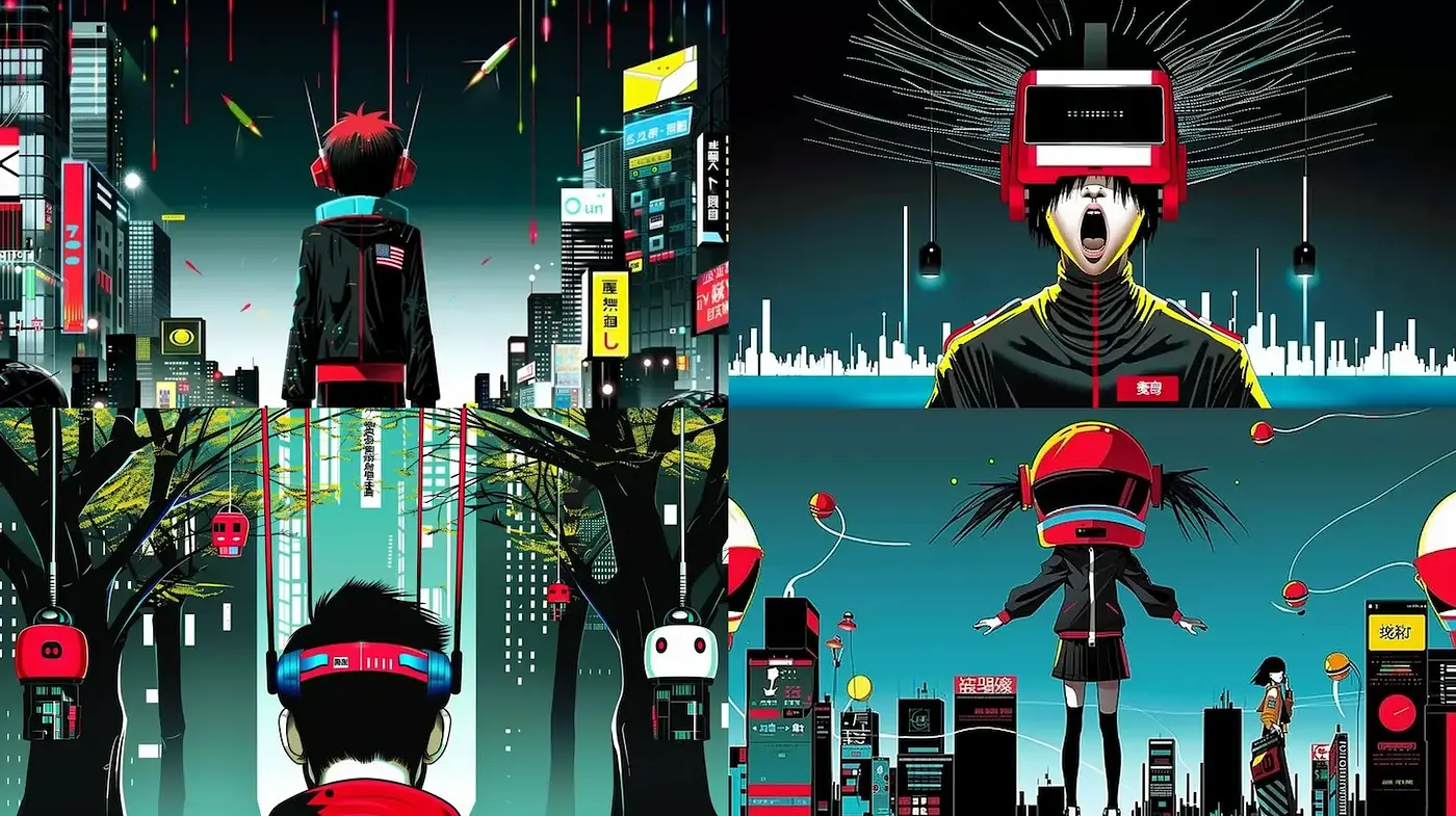 Futuristic Cyberpunk with a Youthful Edge - Midjourney sref style