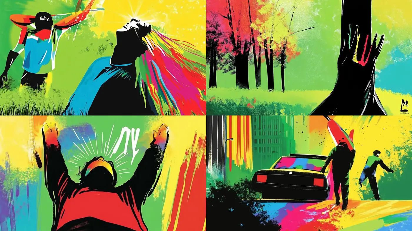 Vibrant Expressionist Fusion with a Pop Art Twist - Midjourney sref style