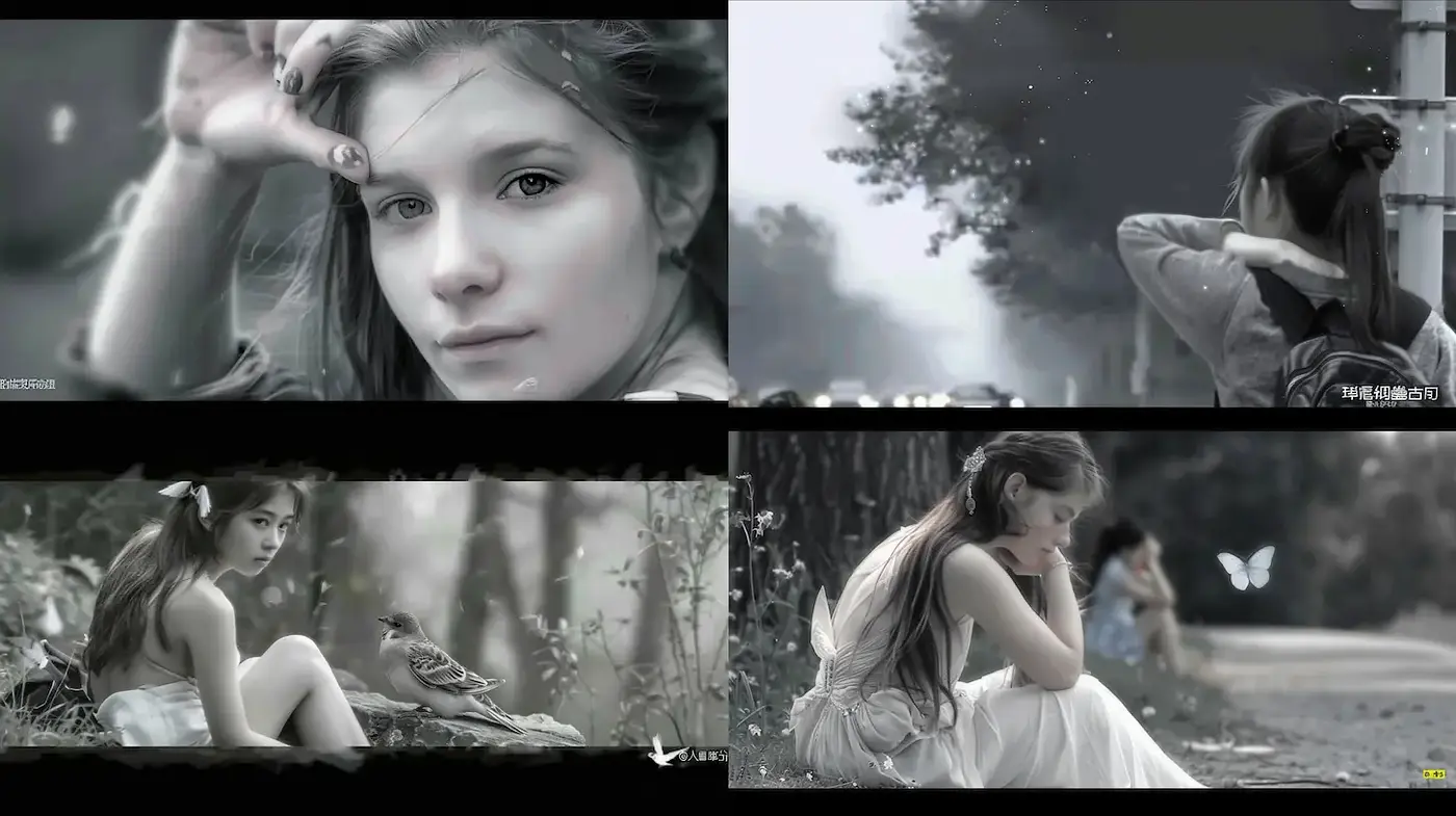 Emotional Portraiture with a Monochromatic Dreamlike Essence - Midjourney sref style