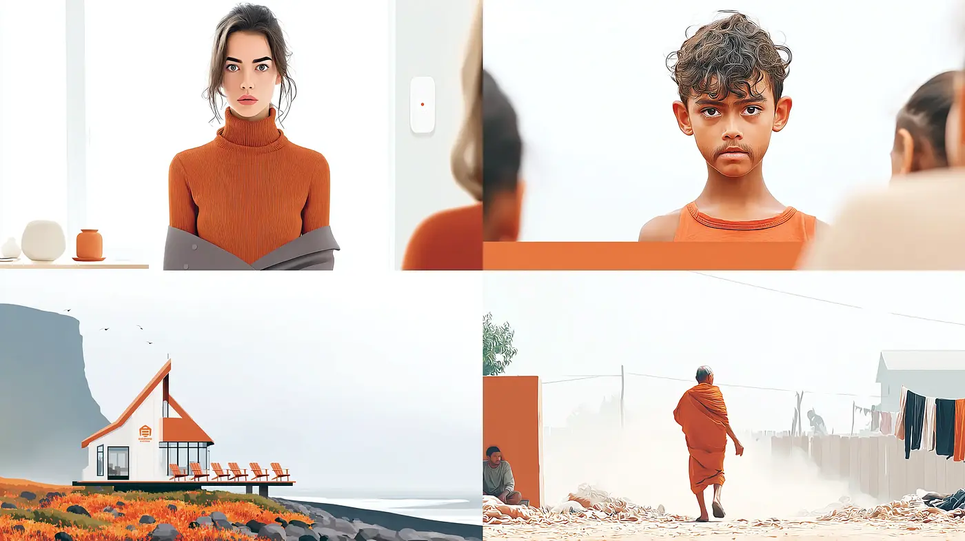 Contemporary Minimalist Style with a Warm Color Palette - Midjourney sref style