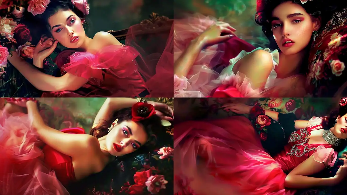 Ethereal Dreamscapes with Lush Romantic Undertones - Midjourney sref style