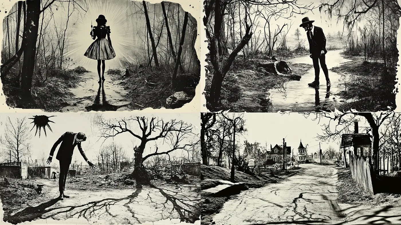 Monochromatic Elegy: A Homage to Timeless Noir Cinema - Midjourney sref style