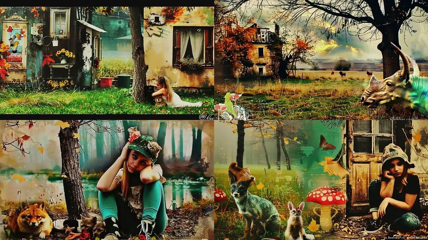 Autumnal Dreamscape: A Fusion of Surrealism and Digital Impressionism - Midjourney sref style