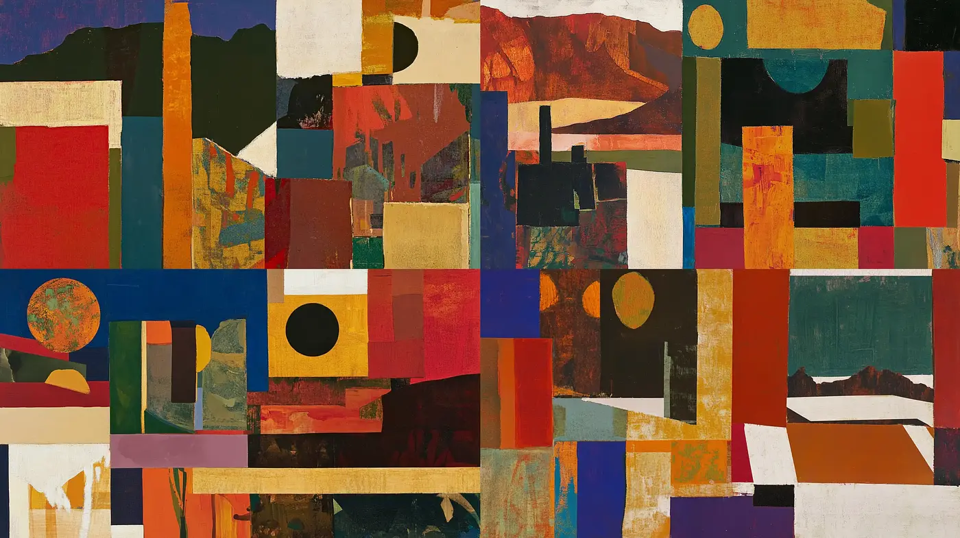 Geometric Abstraction Encounter with Earthy Tones - Midjourney sref style