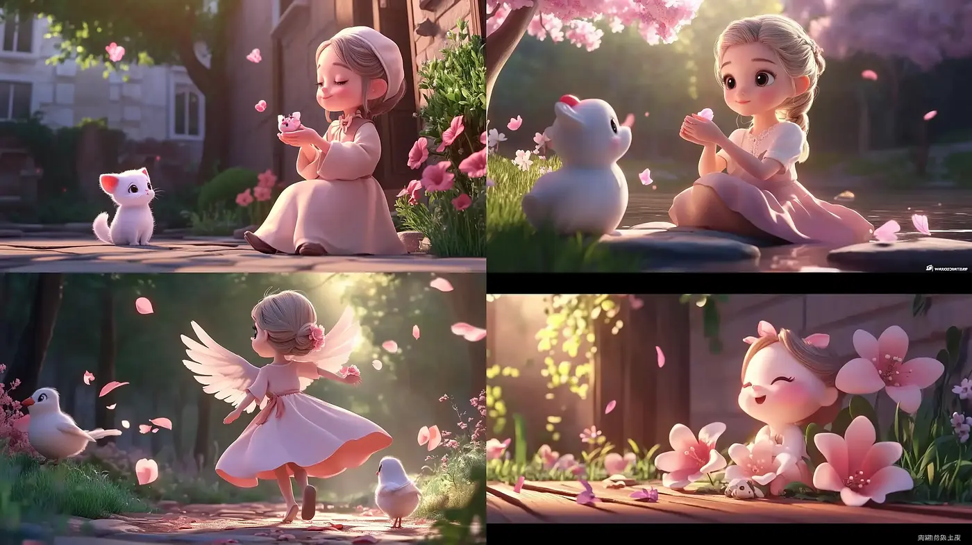 Enchanted Springtime Serenity: A Whimsical Animation-Inspired Artistic Fusion - Midjourney sref style