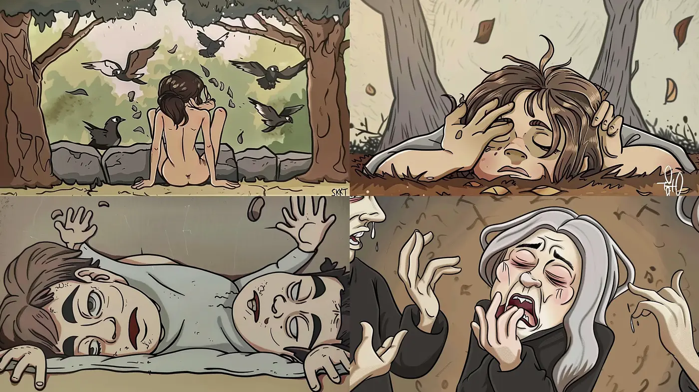Desolate Whispers of the Macabre: A Graphic Novel Aesthetic - Midjourney sref style