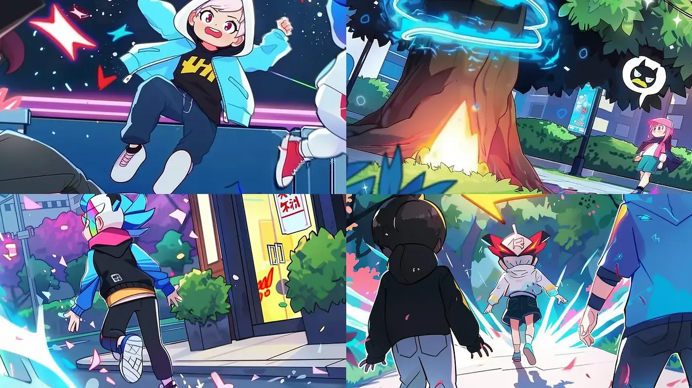Vibrant and Dynamic Urban Adventure with a Playful Tone - Midjourney sref style