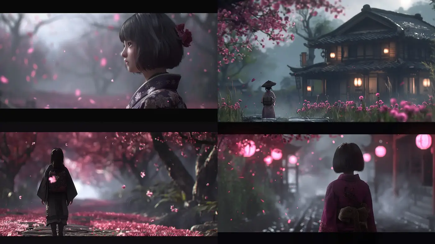 Ethereal Serenity in a Cherry Blossom Dream - Midjourney sref style
