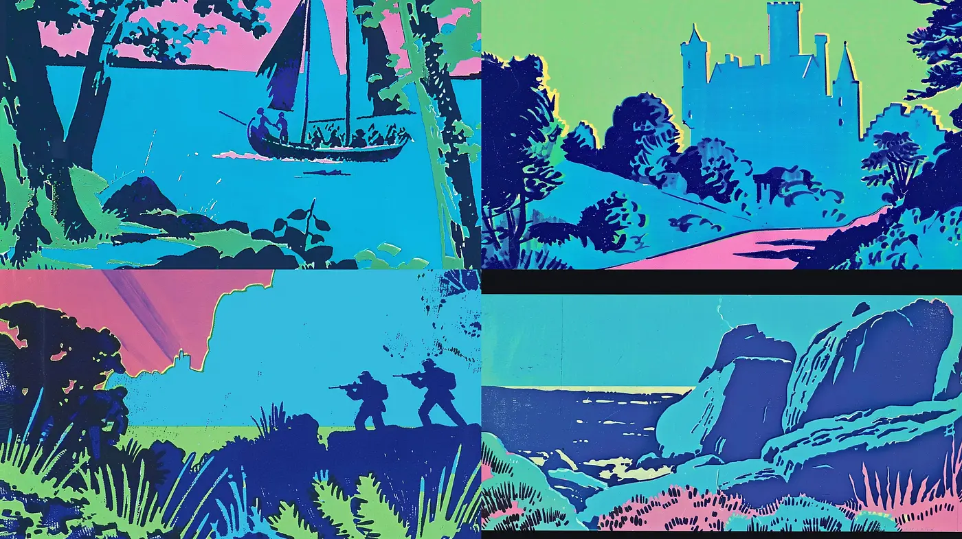 Synthetic Retrographic Fusion: Vibrant Interpretations of Classic Forms - Midjourney sref style