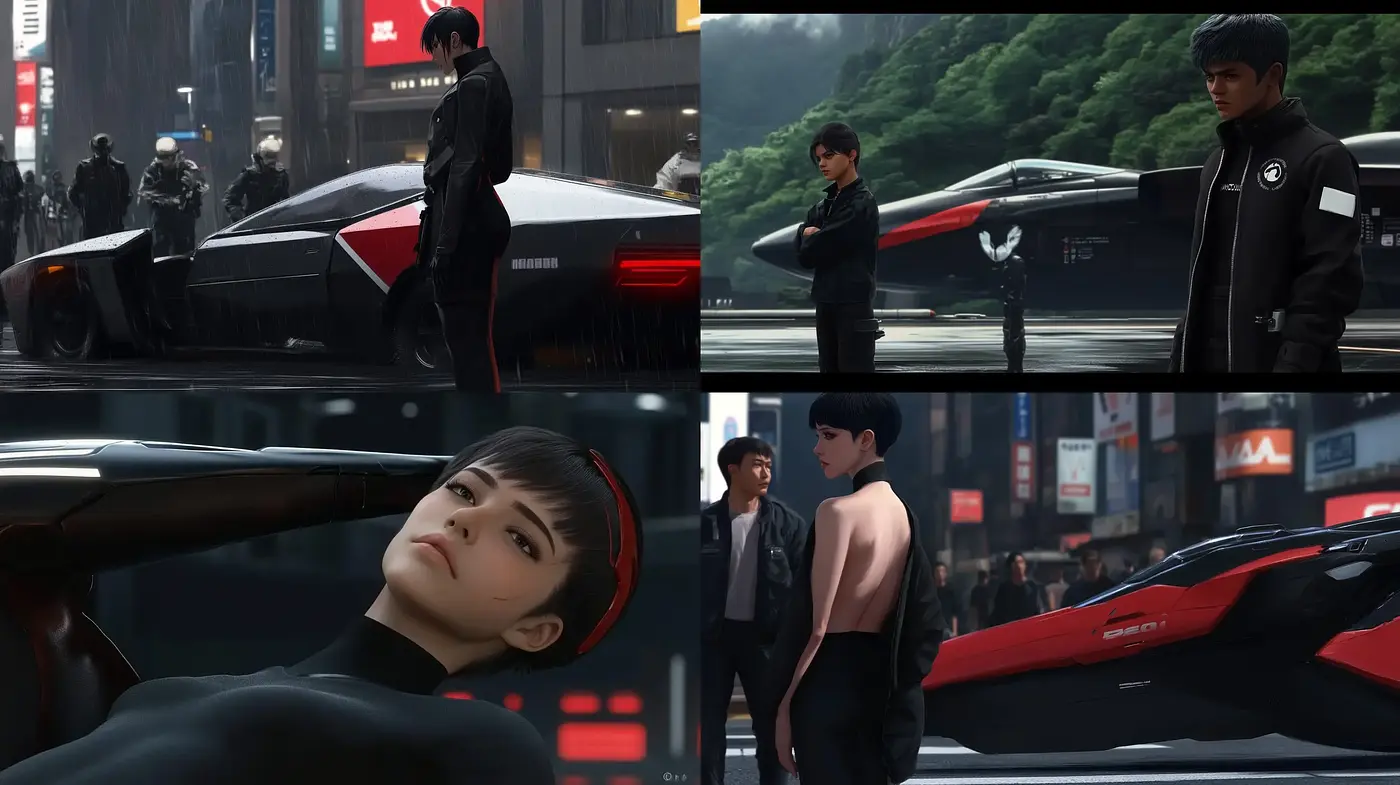 Futuristic Noir Ambiance with Cinematic Anime Influence - Midjourney sref style