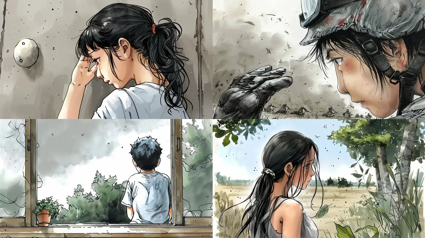 Melancholic Serenity: A Touch of Modern Watercolor Anime - Midjourney sref style
