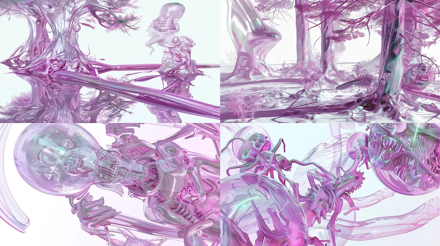 Ethereal Chromatic Visions: A Surreal Palette Infused with Dreamlike Fluidity - Midjourney sref style