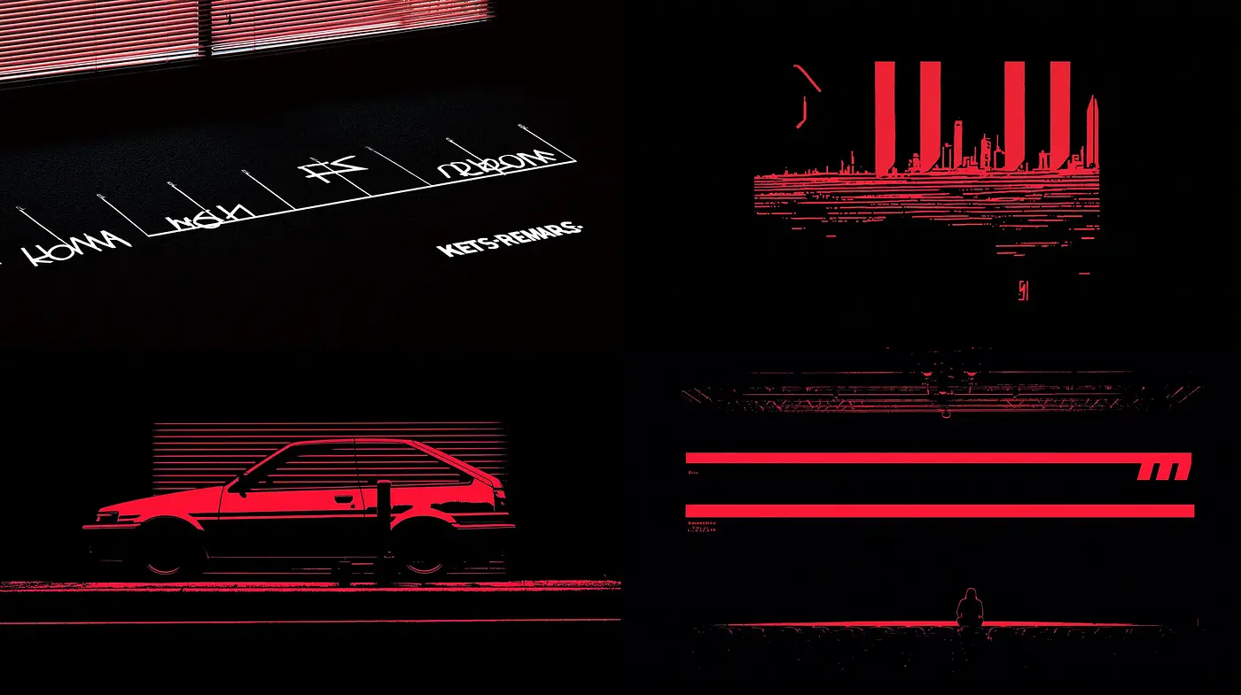 Futuristic Red Aesthetic with Retro Elements - Midjourney sref style