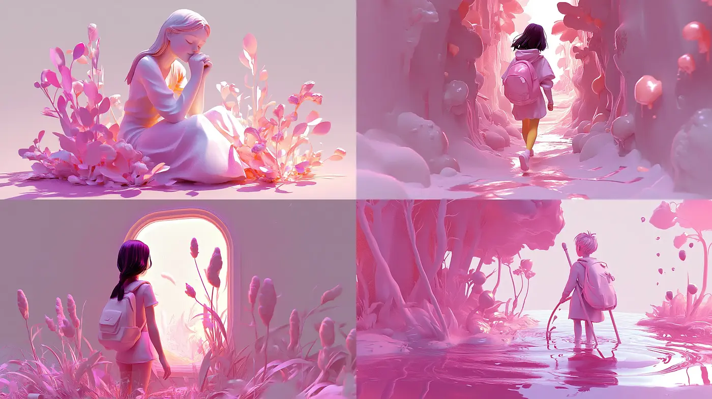 Ethereal Pastel Dreamscape with a Surrealist Influence - Midjourney sref style
