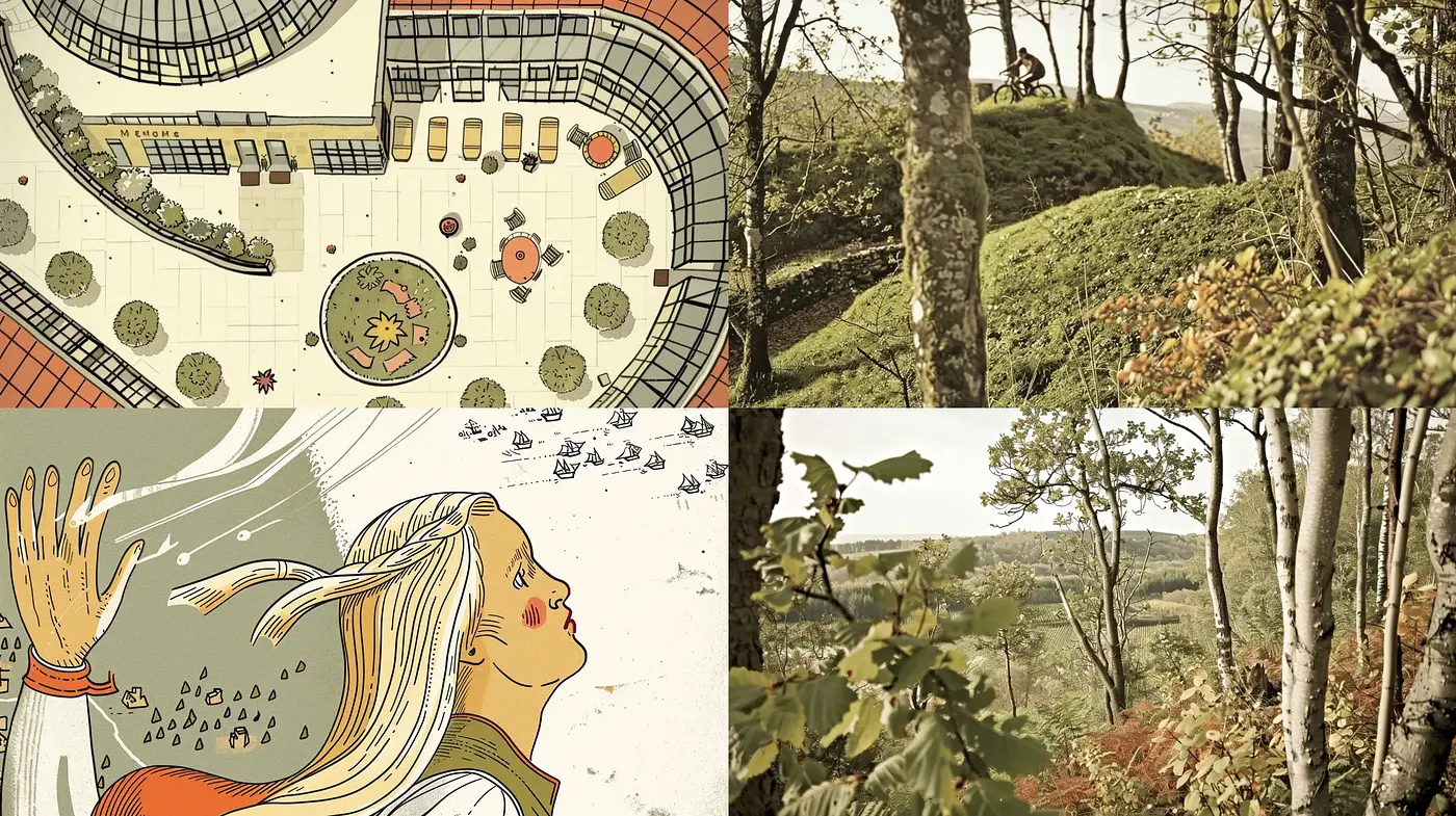 Earthy Tones and Retro Illustrative Essence - Midjourney sref style