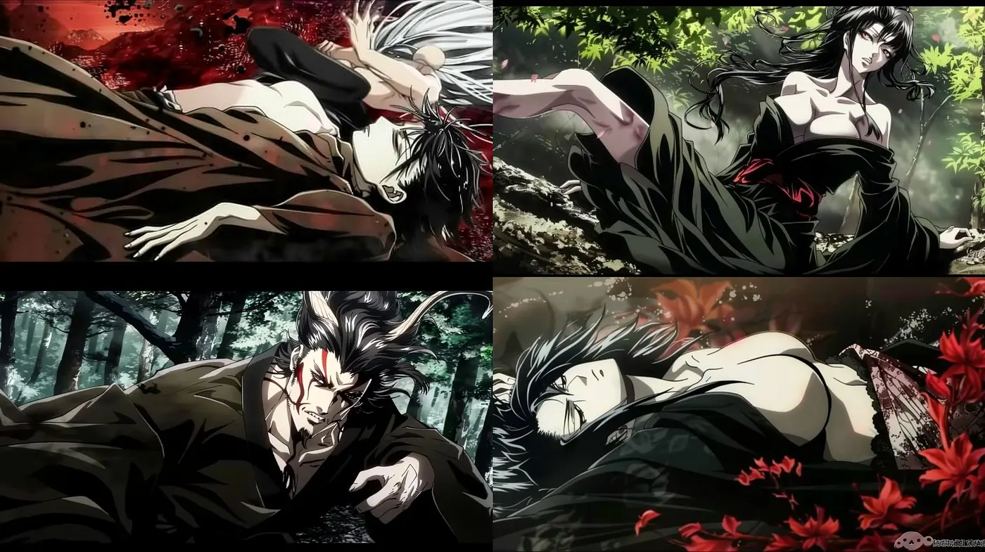 Dramatic Japanese Anime-Inspired Digital Artistry with a Dark and Intense Color Scheme - Midjourney sref style