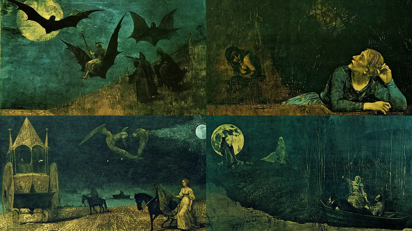 Ethereal Nocturne: A Consistent Exploration of Dreamlike Antique Visions - Midjourney sref style