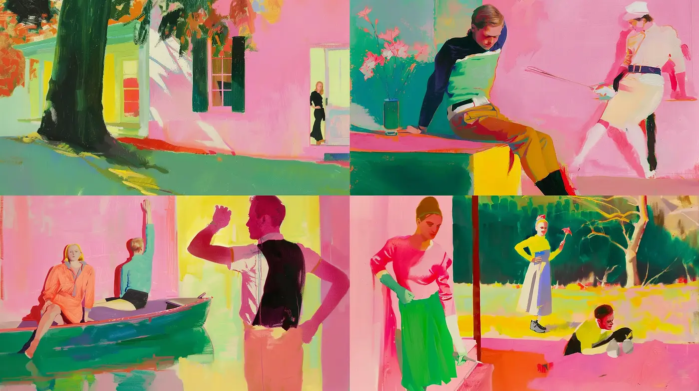 Vibrant Brushstrokes in a Dreamy Pastel World - Midjourney sref style