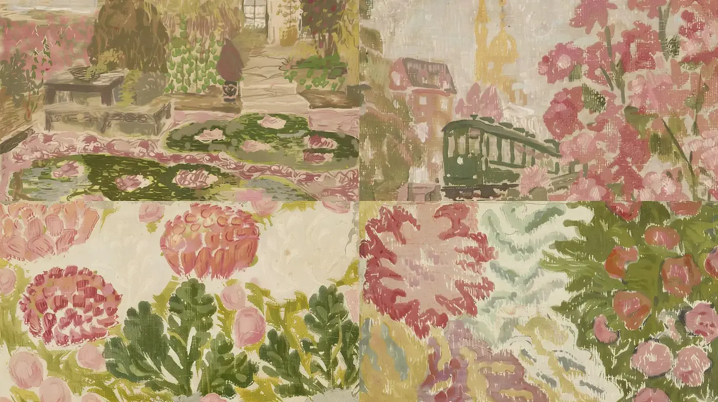 Lush Floral Landscapes with Impressionistic Overtones - Midjourney sref style