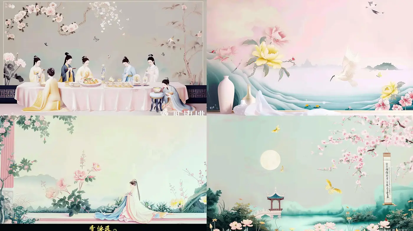 Ethereal Pastel Dreamscape in Asian Art Aesthetics - Midjourney sref style
