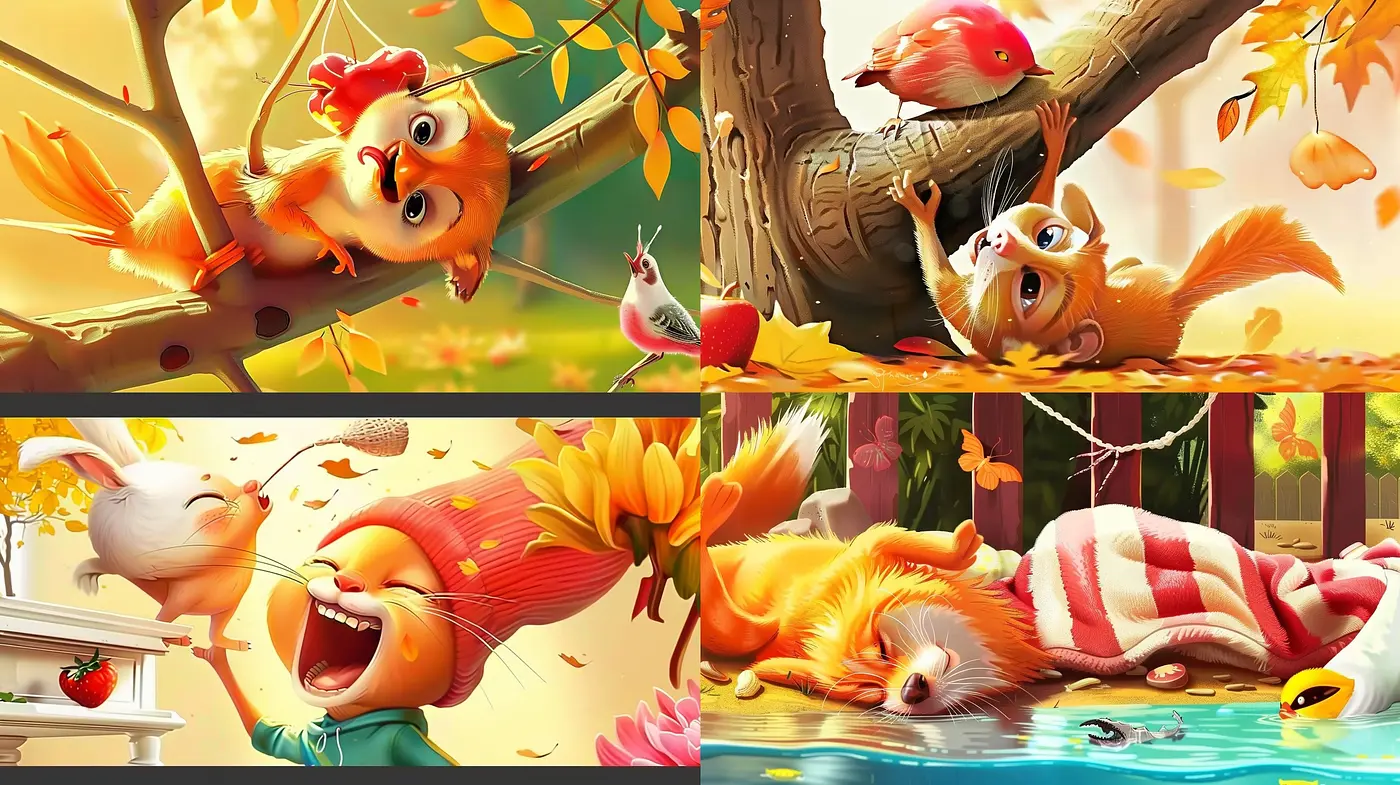 Charming Synthesis of Warm Hues and Animated Whimsy - Midjourney sref style