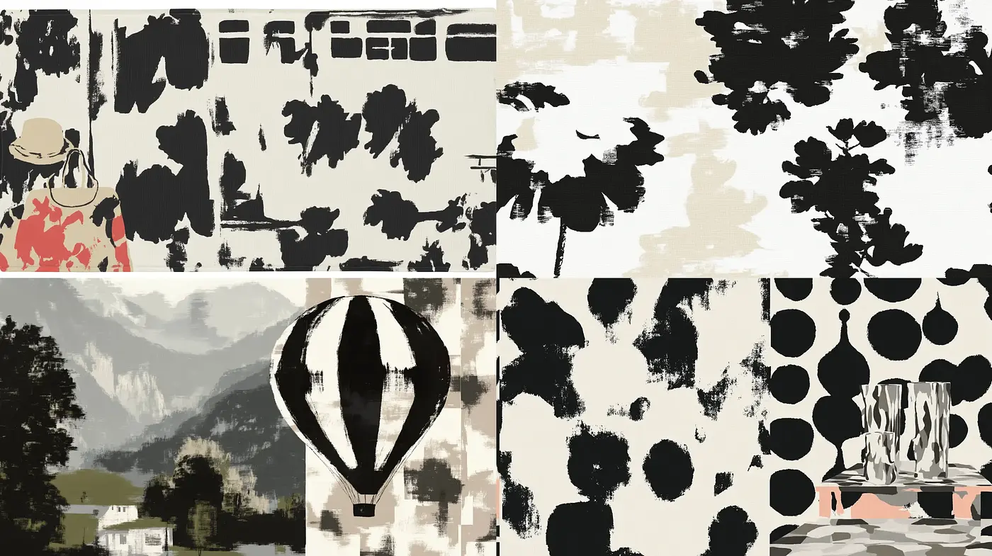 Abstract Silhouette Synthesis with Earthy Undertones - Midjourney sref style